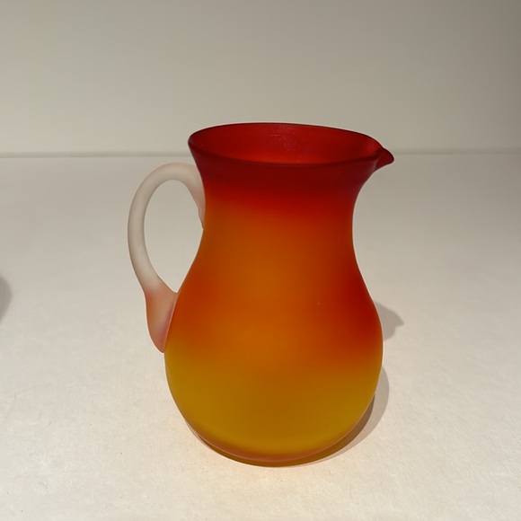 Vintage Pilgrim Art Glass Frosted Mini Pitcher 3.75” - Picture 2 of 5